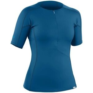 NRS Women's H2Core Rashguard Short Sleeve Shirt Small‎ Poseidon Dark Blue NEW